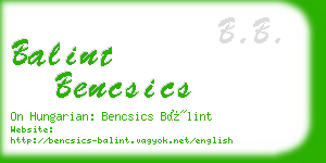 balint bencsics business card